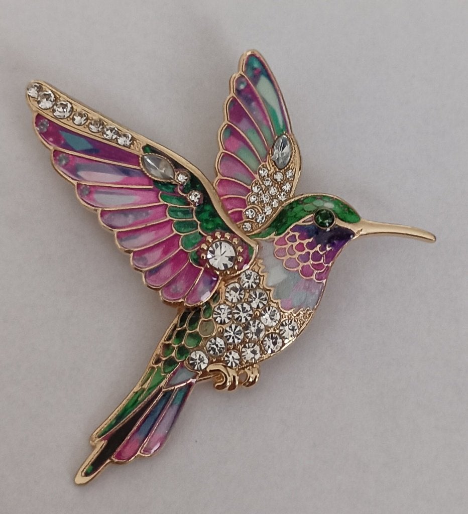 Kolibrie broche, Overige materialen, 4 tot 7 cm, Overige kleuren, Nieuw