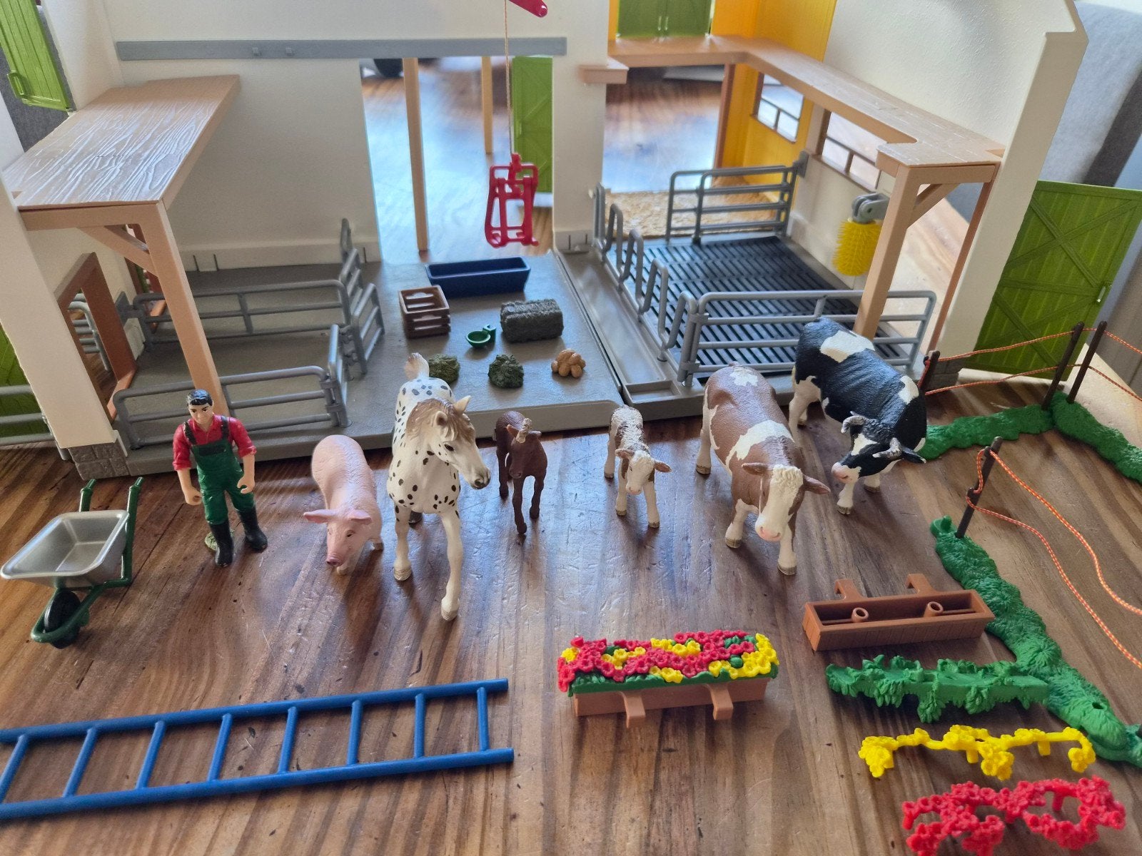 Schleich Boerderij met Dieren en Accessoires, Ophalen, Gebruikt, Jongen of Meisje