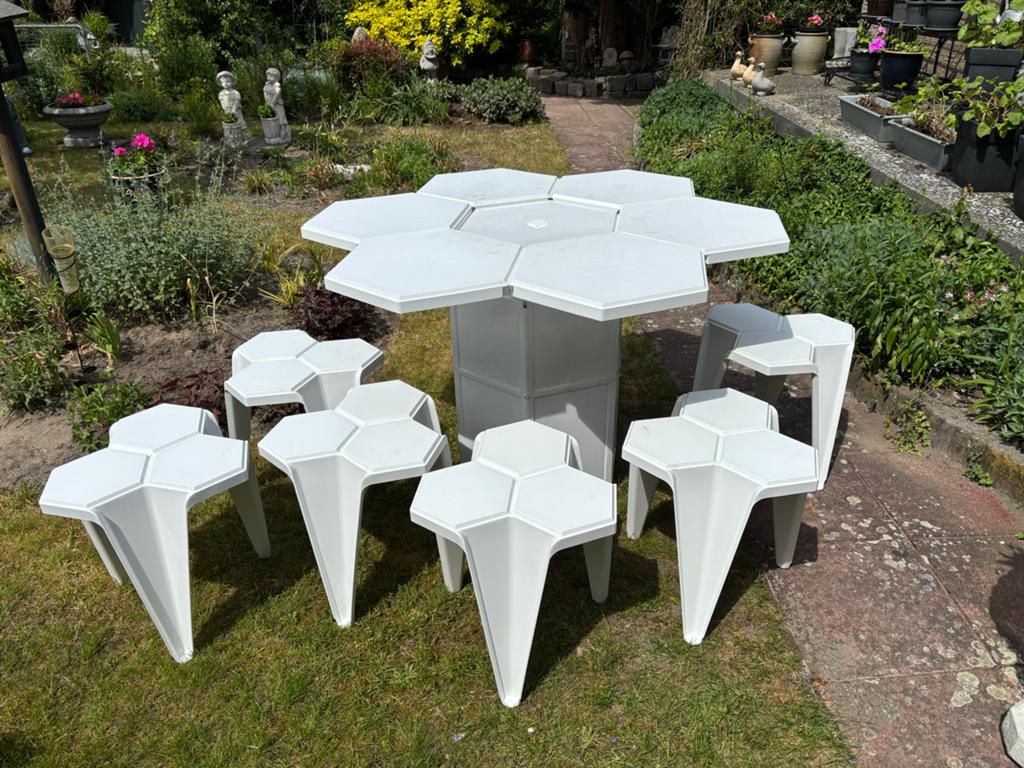 Vintage Quick-Sit Tuinset - Modulair en Compact, Ophalen, Kunststof, Gebruikt, Eettafel