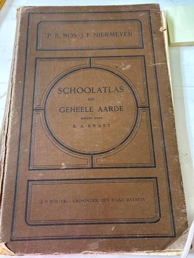 Schoolatlas der Geheele Aarde - P.R. Bos & J.F. Niermeyer, Gelezen, Bosatlas, Ophalen of Verzenden, 1800 tot 2000