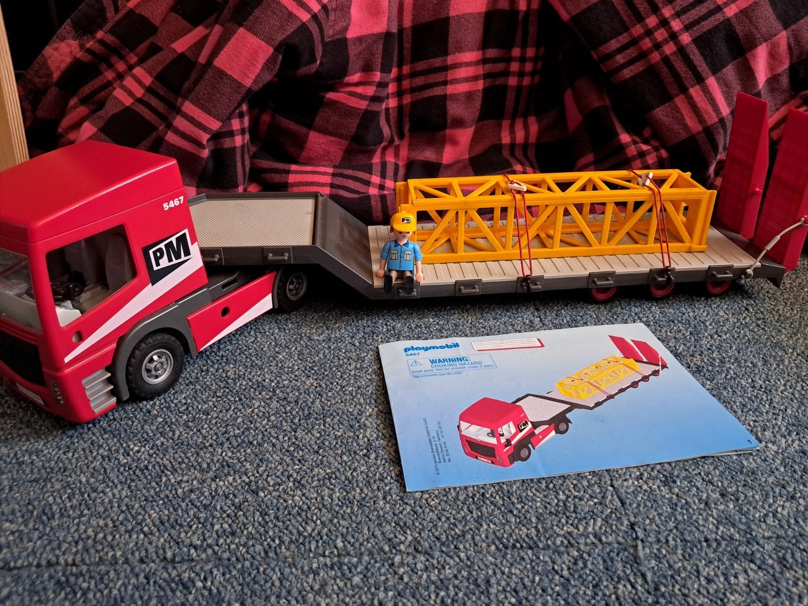 Vrachtwagen met dieplader, Kinderen en Baby's, Speelgoed | Playmobil, Ophalen of Verzenden, Zo goed als nieuw