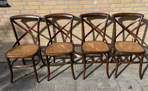 Thonet model 91, Ophalen, Gebruikt, Bruin, Vier