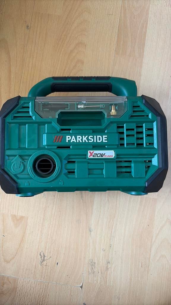 Parkside compressor op accu basis 20v zonder accu, Ophalen, Zo goed als nieuw