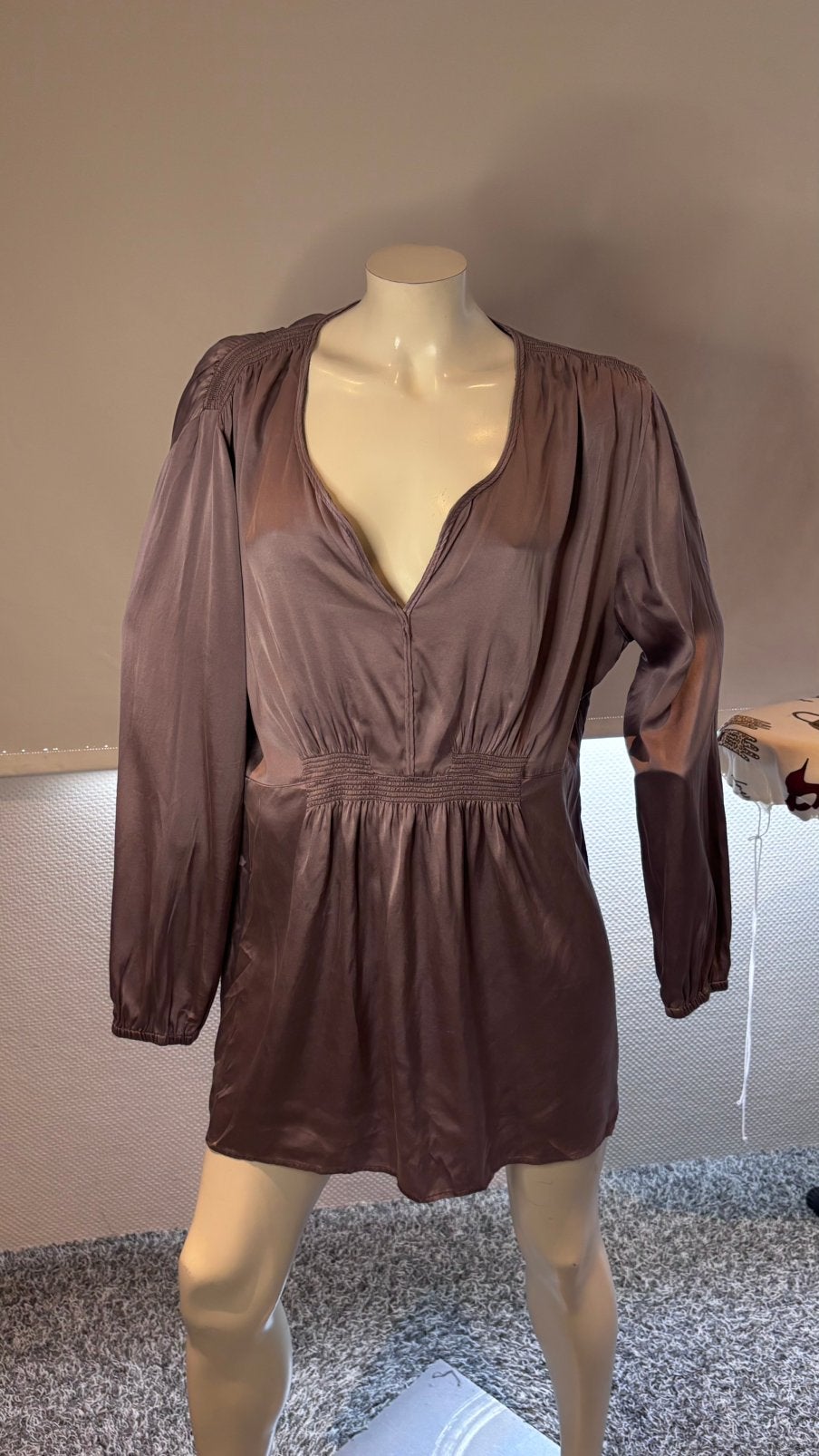 Repeat zijde blouse maat it 44 nl 40, Maat 38/40 (M), ., Paars, Ophalen of Verzenden
