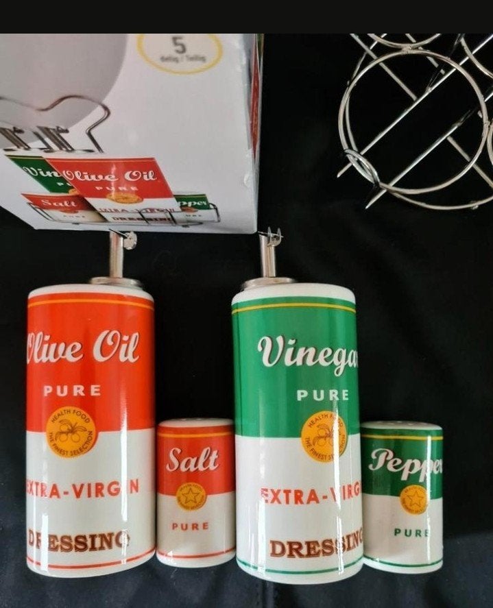 Olie en Azijn set.Vintage look. Nieuw in verpakking!, Overige typen, Nieuw, Ophalen of Verzenden, Steen/keramiek
