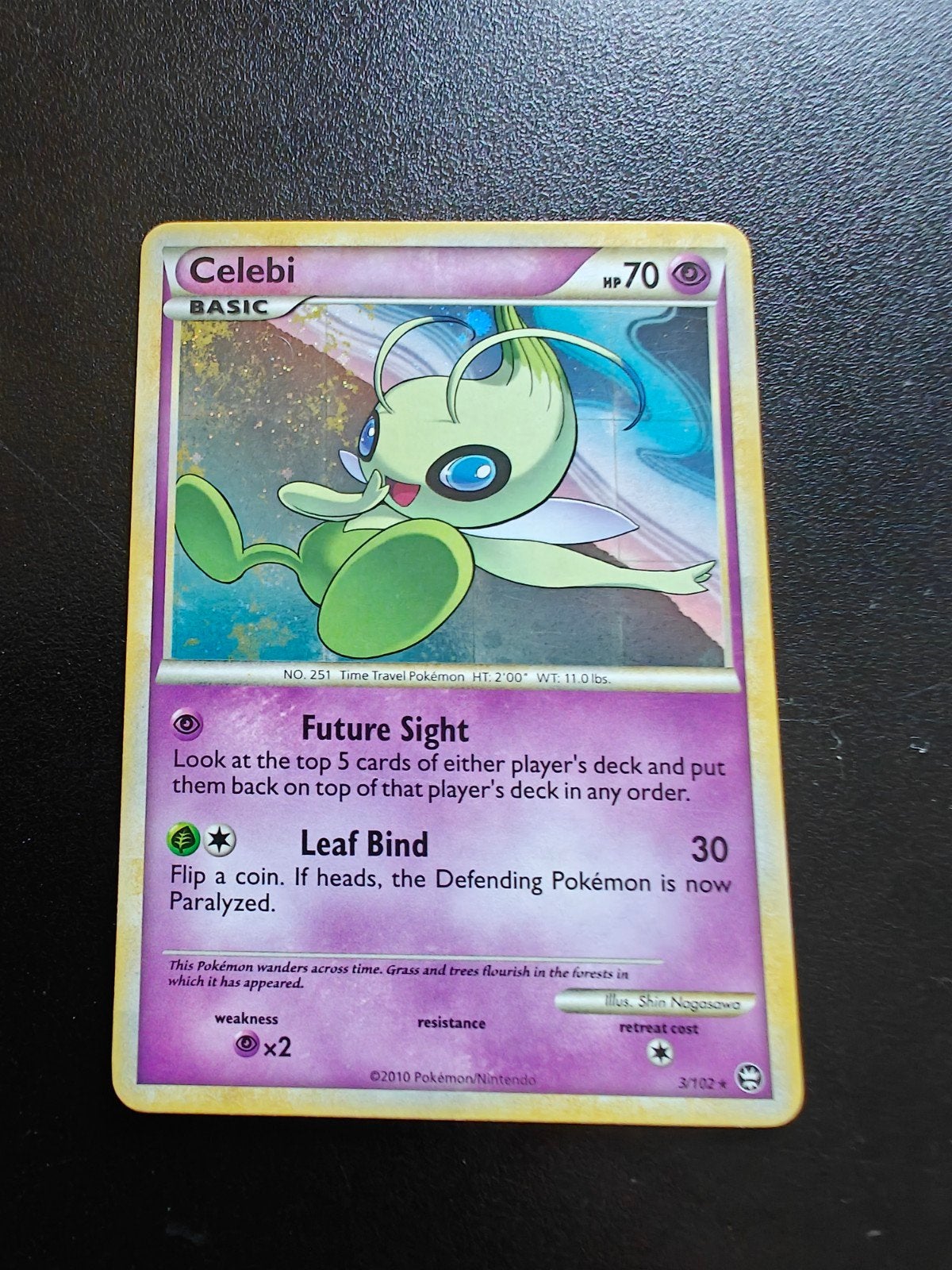 Celebi Pokémon kaart, Ophalen of Verzenden, Gebruikt, Losse kaart, Foil