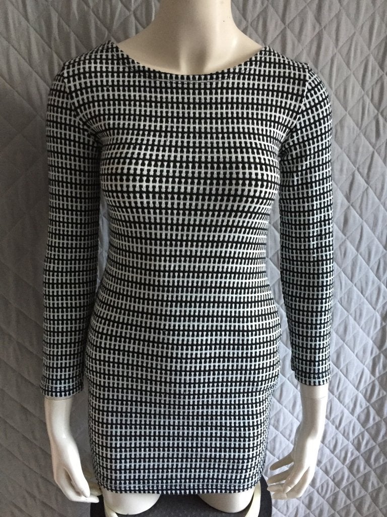 Colloseum Collection jurk XS, zwart en wit motief. (2B20), Tweedehands verkoop, Tweedehands verkoop, Zwart, Ophalen of Verzenden