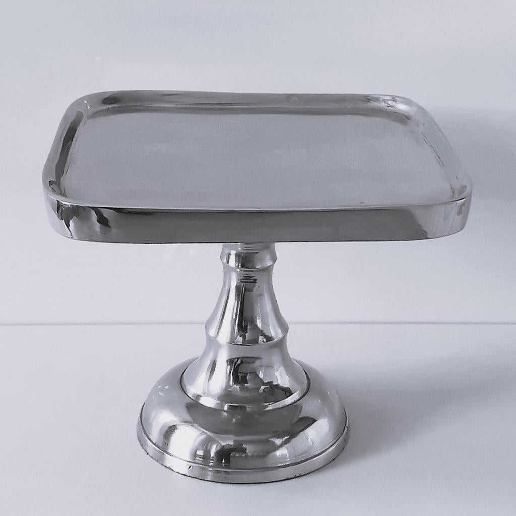 Plateau op ronde voet - aluminium, Niet ingevuld, Niet ingevuld, Niet ingevuld