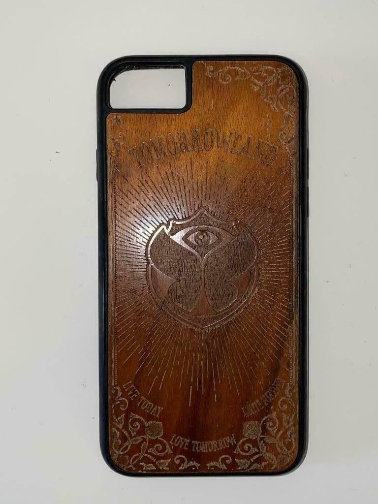 Tomorrowland iphone 7 wooden houten case hoesje bumper, Ophalen of Verzenden, Gebruikt, IPhone 7