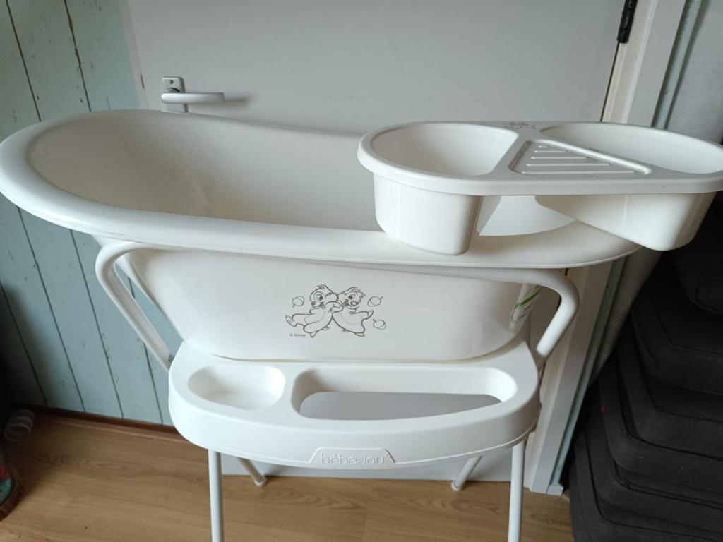 Disney Knabbel & Babbel babybadje met standaard, Gebruikt, Badje, Standaard, Ophalen