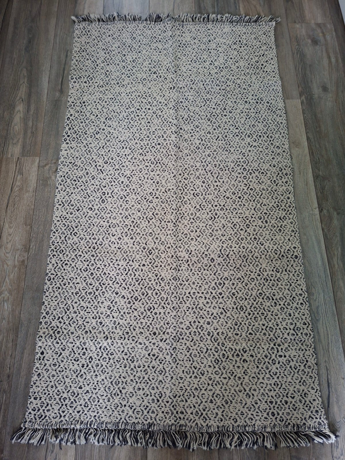 IKEA RÖRKÄR Vloerkleed - Zwart/Wit, 80x150 cm, Huis en Inrichting, 100 tot 150 cm, Modern, Scandinavisch, Zo goed als nieuw, 50 tot 100 cm