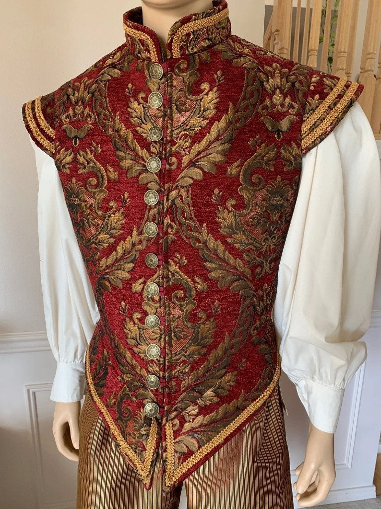 Rood heren renaissance vest middeleeuws victoriaans piraten, Verzenden, Nieuw, Overige maten, Kleding