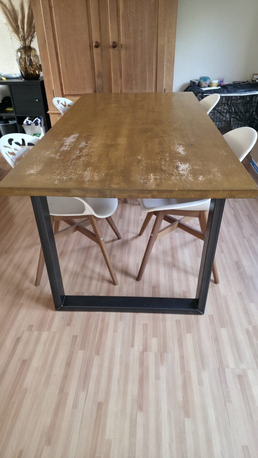 Grote eettafel 200x100x78 cm - opknapper, Huis en Inrichting, Gebruikt, 200 cm of meer, 50 tot 100 cm, Vijf personen of meer