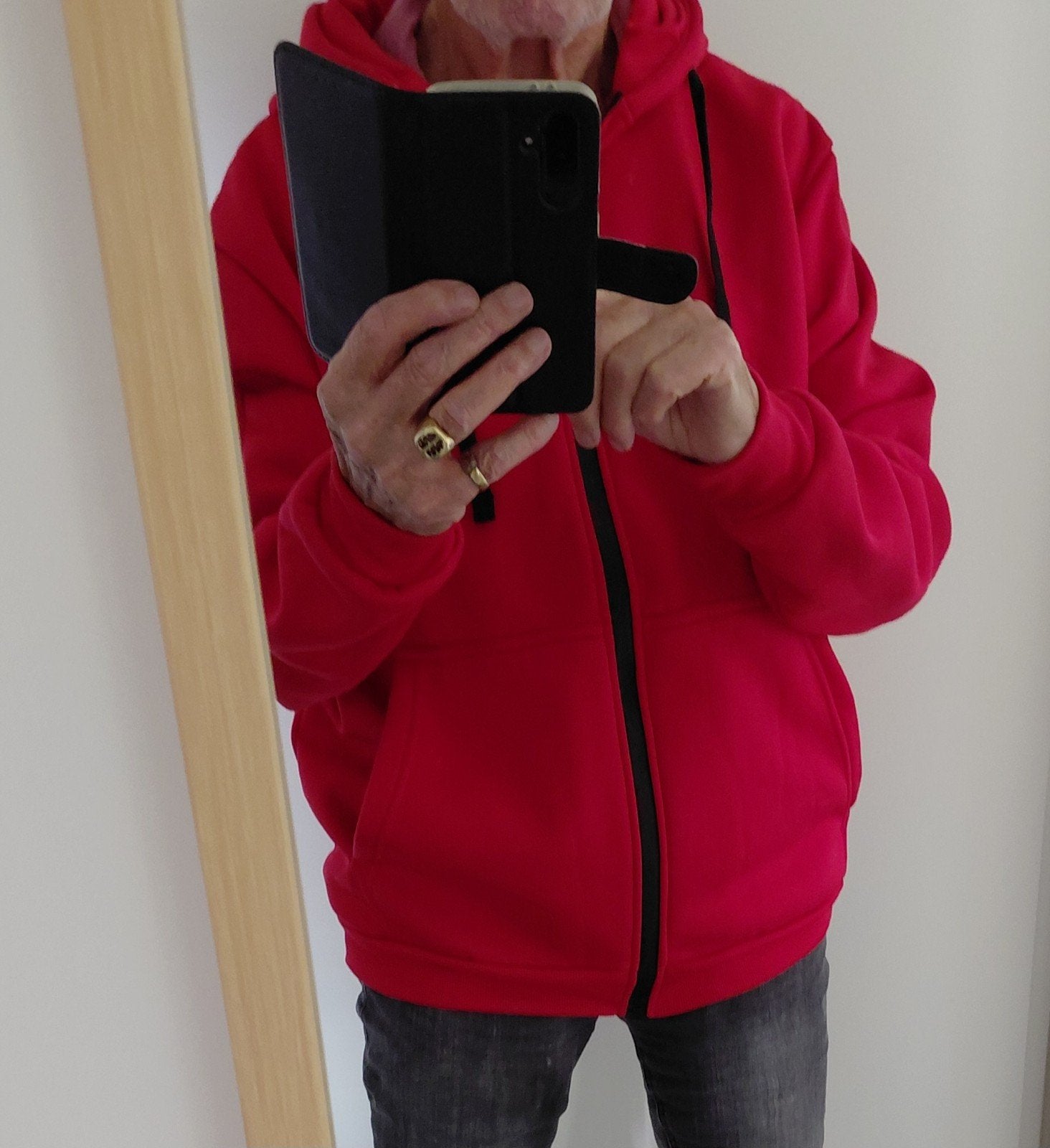 MAAT XL   Rode hoodie met rits en capuchon, Kleding | Heren, Overige Herenkleding, Verzenden, Nieuw, Onbekend
