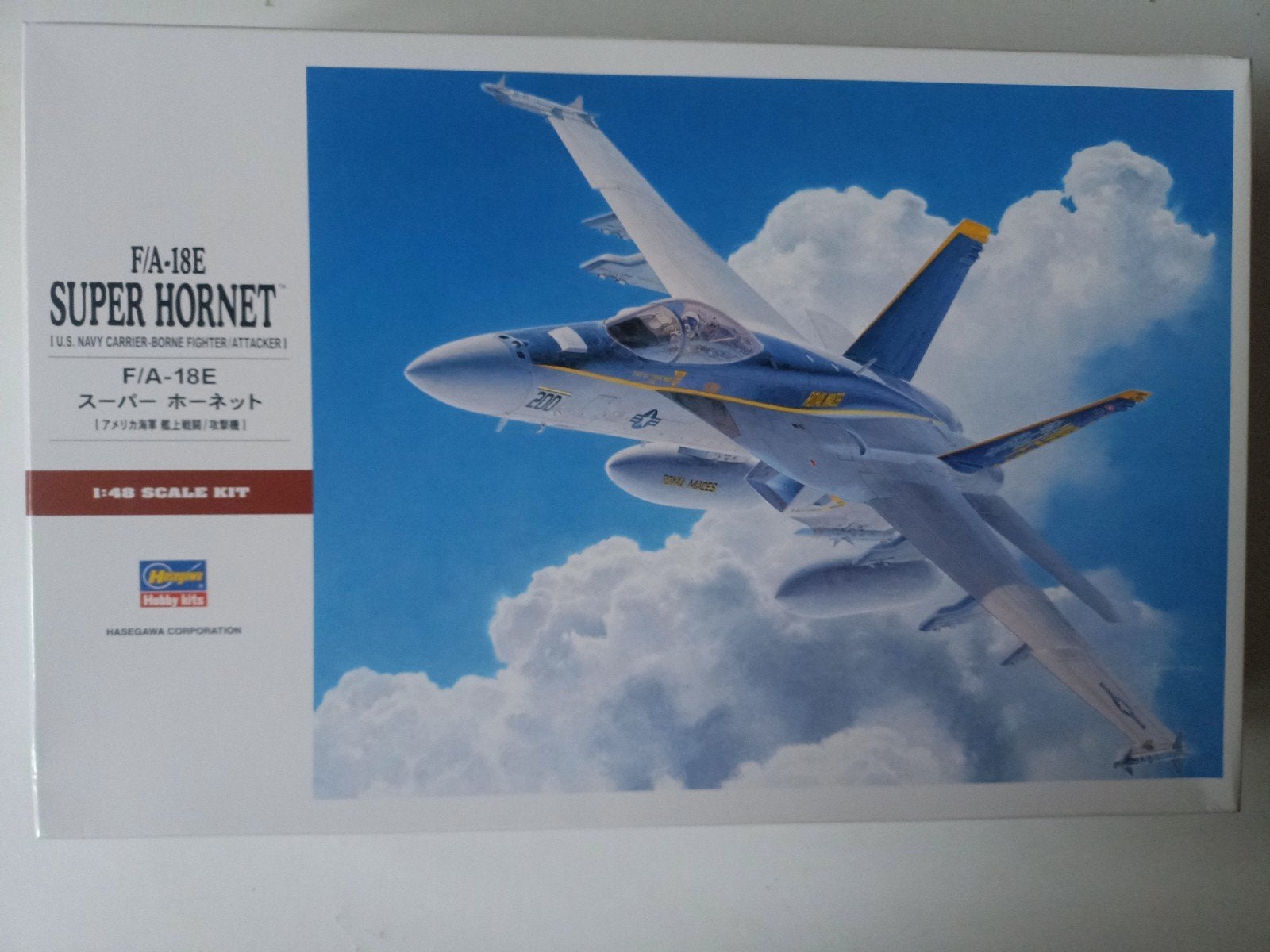 Hasegawa 1/48 F/A-18E Super Hornet, Hobby en Vrije tijd, Modelbouw | Vliegtuigen en Helikopters, Nieuw, Ophalen of Verzenden, Vliegtuig