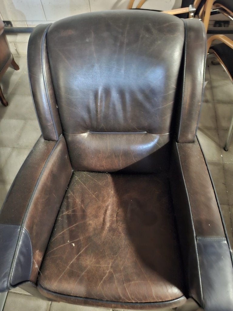 Bruine fauteuil – gratis af te halen, Ophalen, Gebruikt, 75 tot 100 cm, 50 tot 75 cm