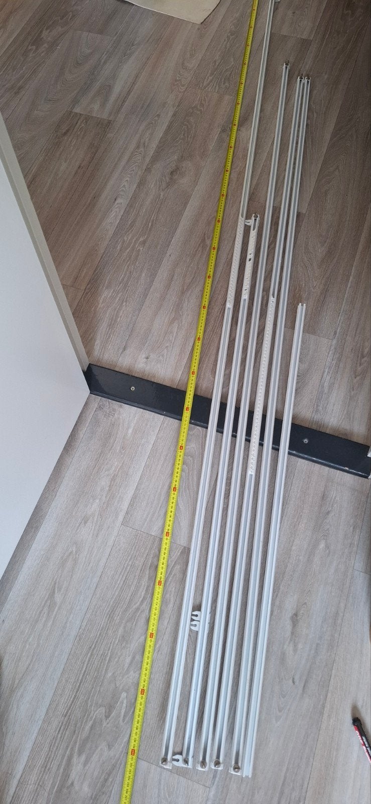 Gordijnrails 6 stuks, Ophalen, Gebruikt, Wit, Metaal