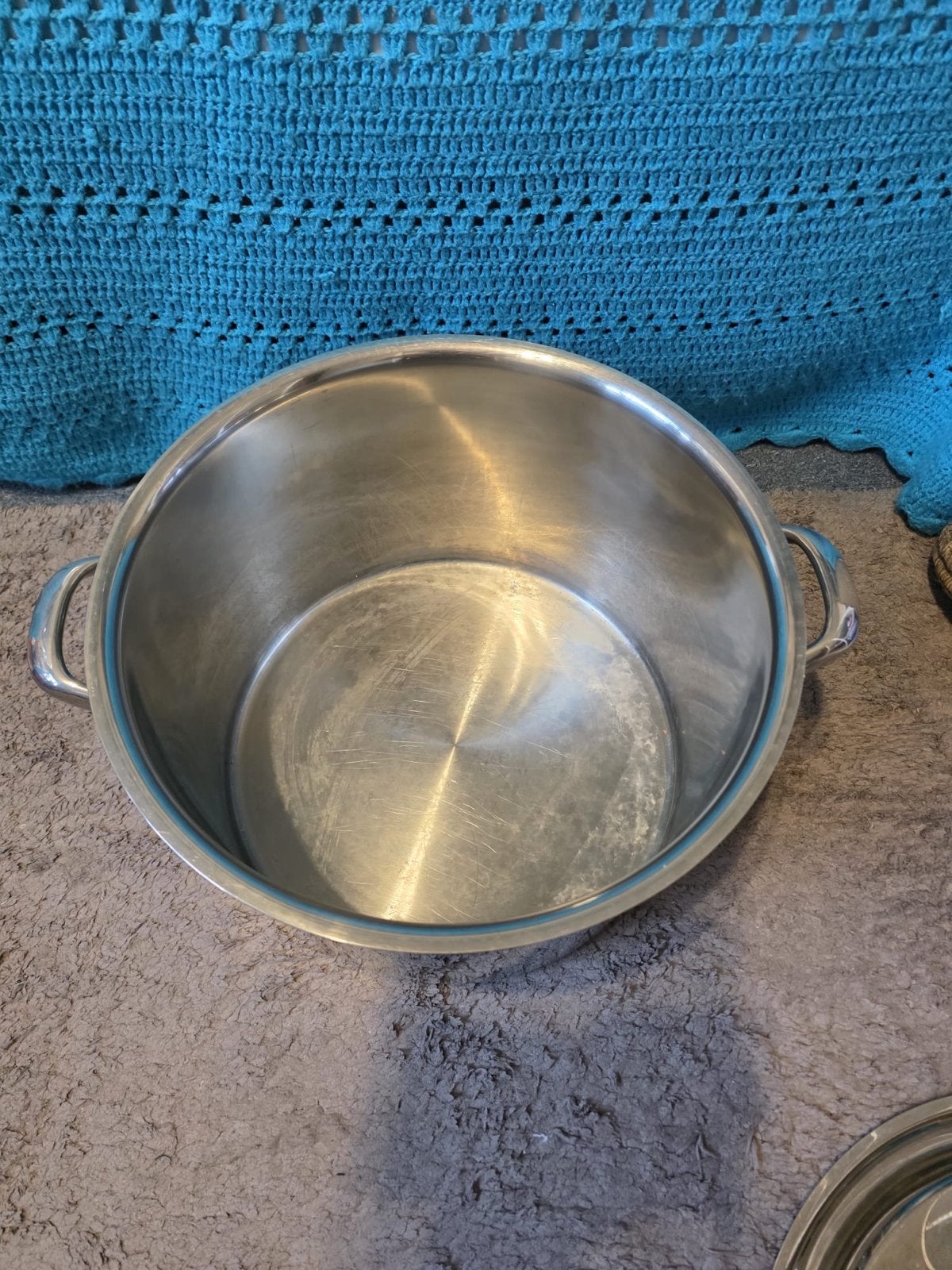 Grote RVS Kookpan met Deksel - Gebruikt, Ophalen, Gebruikt, Met deksel, Rvs