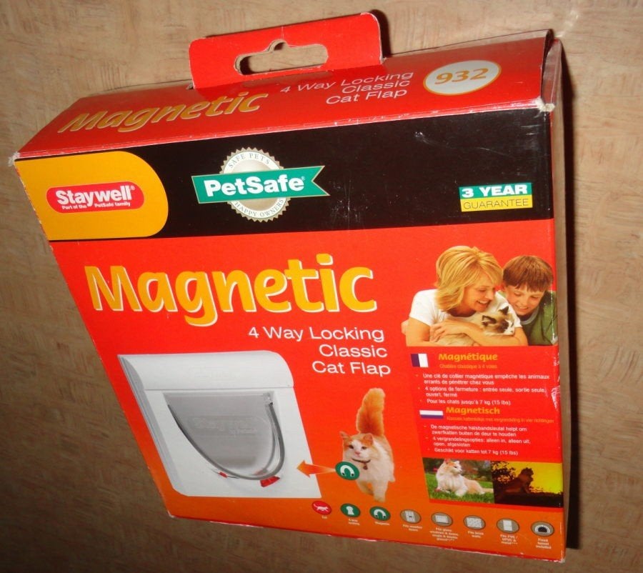Staywell - Petsafe Kattenluik 4-standen, magnetisch, Ophalen of Verzenden, Gebruikt