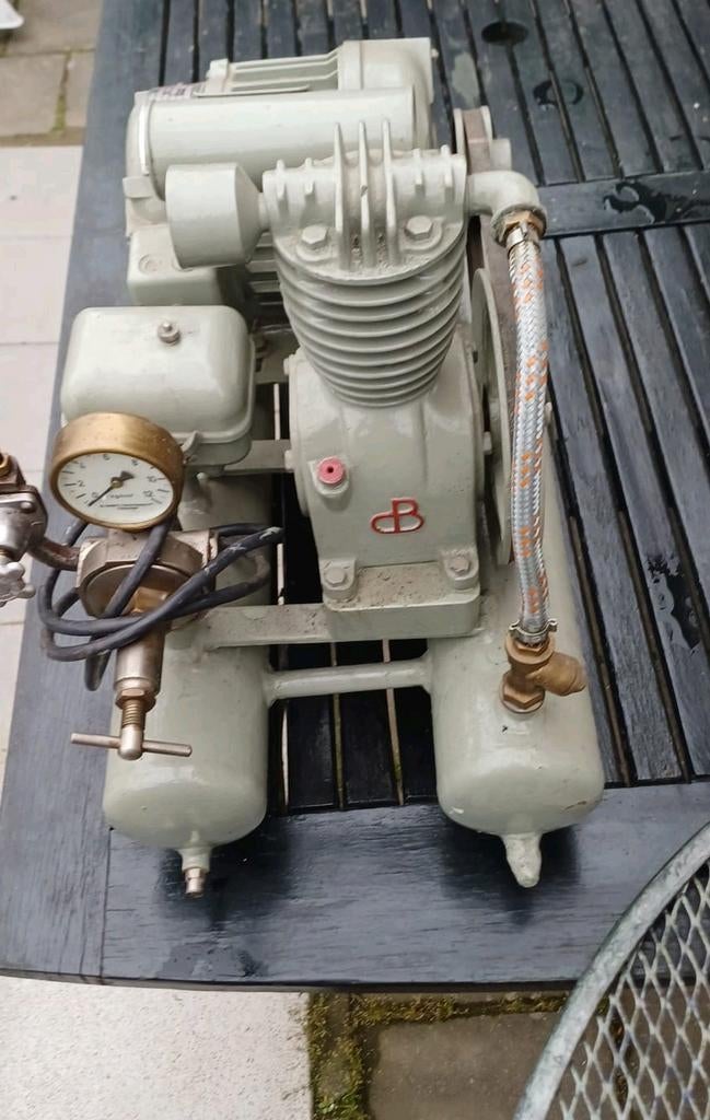 vintage luchtcompressor, Ophalen, Gebruikt
