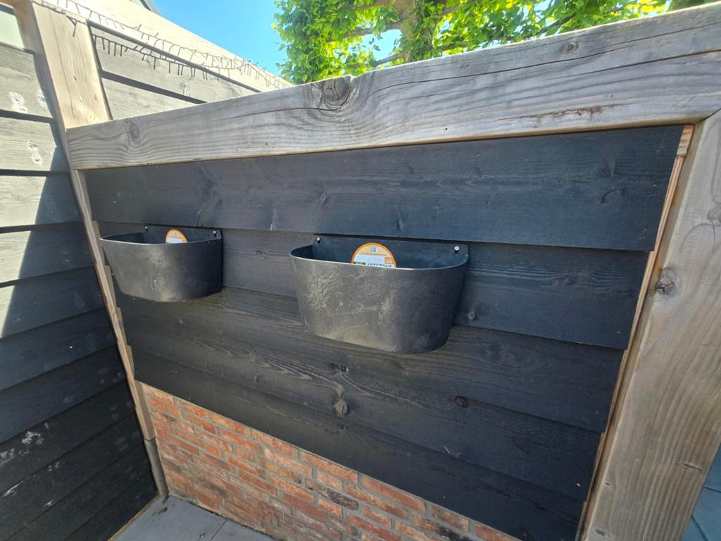 7x Artstone plantenbakken & Metalen rek, Tuin en Terras, Bloembakken en Plantenbakken, Kunststof, Gebruikt, Minder dan 30 cm, Minder dan 60 cm