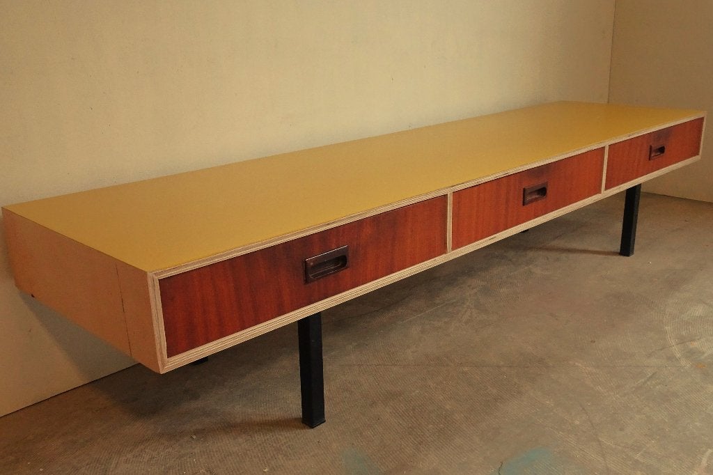 Industriëel design dressoir / vintage tv meubel / lowboard, 150 tot 200 cm, Nieuw, Vintage industriëel, Ophalen of Verzenden