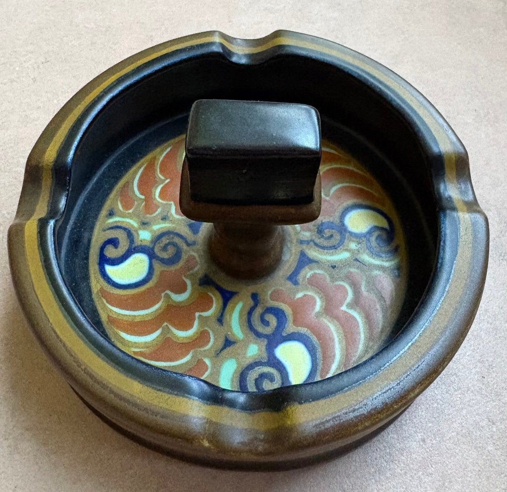 Fraaie asbak, Gouds plateel, Regina, Antiek en Kunst, Ophalen of Verzenden