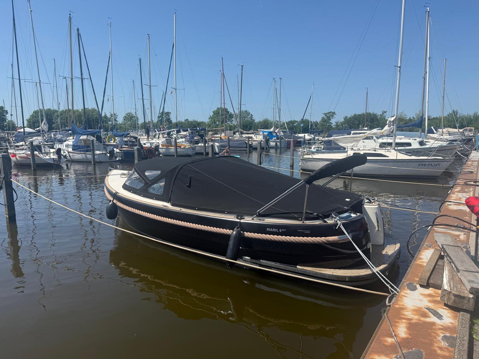 Maril 6 nxt  sloep  vetus 52 pk turbo diesel en boegschroef, Ophalen, Tender, Binnenboordmotor, Diesel