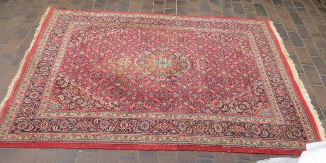 Vloerkleed lang 198 cm breed 141 cm prima staat, Ophalen, Gebruikt, 100 tot 150 cm, 150 tot 200 cm