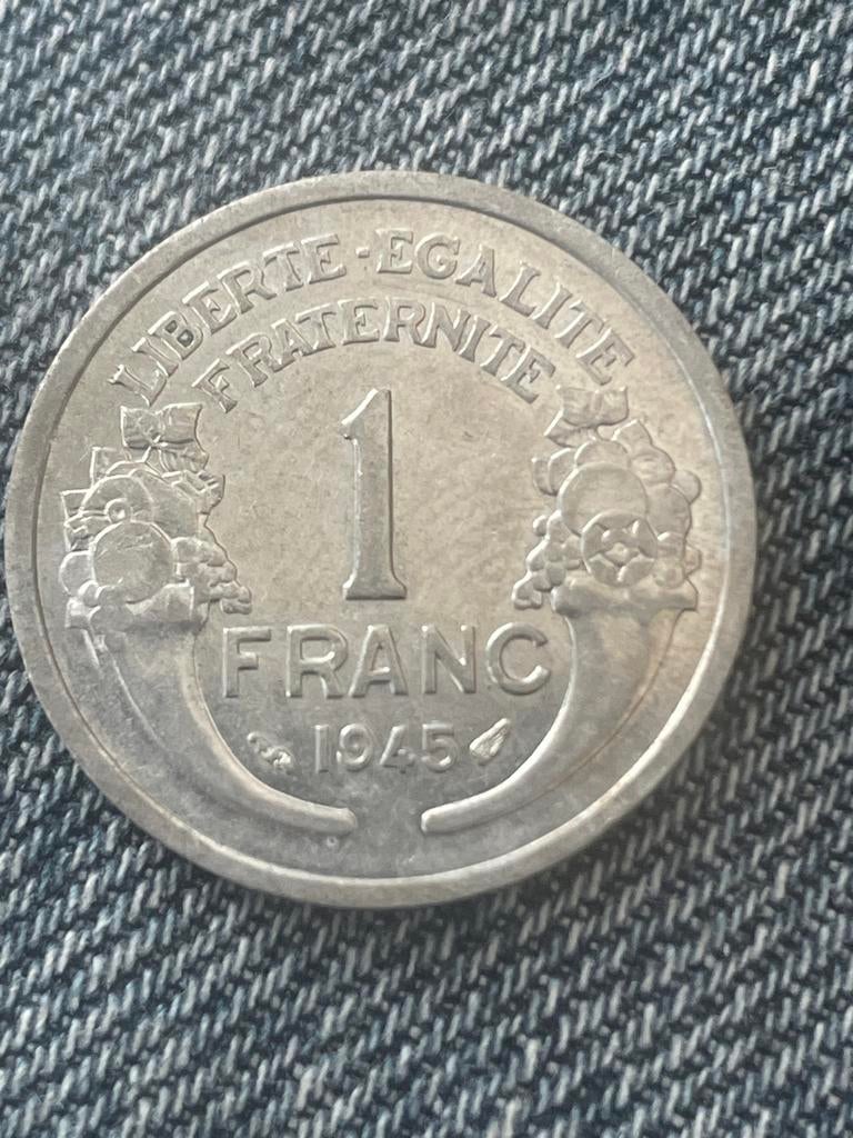 1 Franc munt Frankrijk 1945 - Goede kwaliteit, Ophalen of Verzenden, Frankrijk, Losse munt