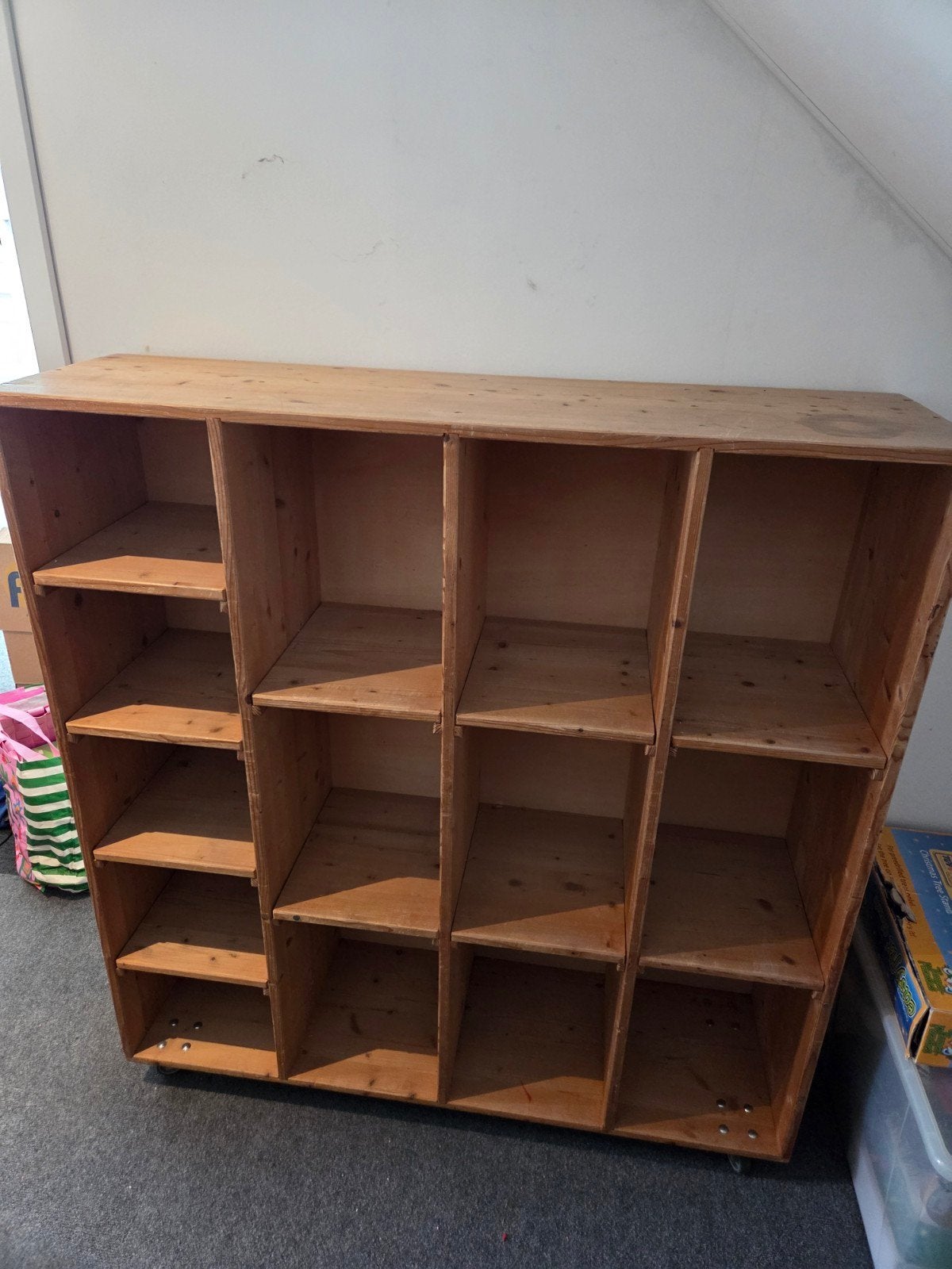 Houten vakkenkast met 12 vakken - 115x33x125 cm, Huis en Inrichting, Ophalen, Met plank(en), Gebruikt, 100 tot 150 cm