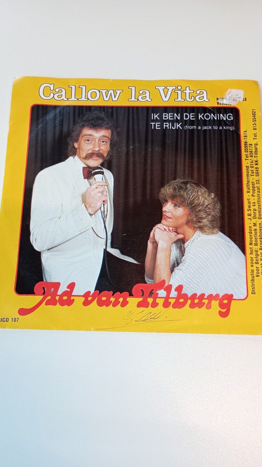 Ad van Tilburg - Callow La Vita single (piraat), Verzenden, Gebruikt, Nederlandstalig