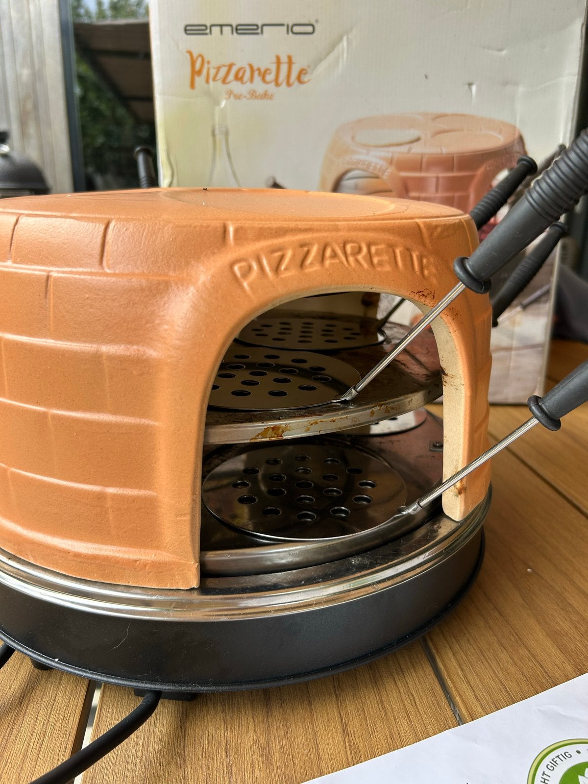 Emerio Pizzarette Pizzaoven | XXL 8 pers | compleet in doos, Verzenden, Zo goed als nieuw