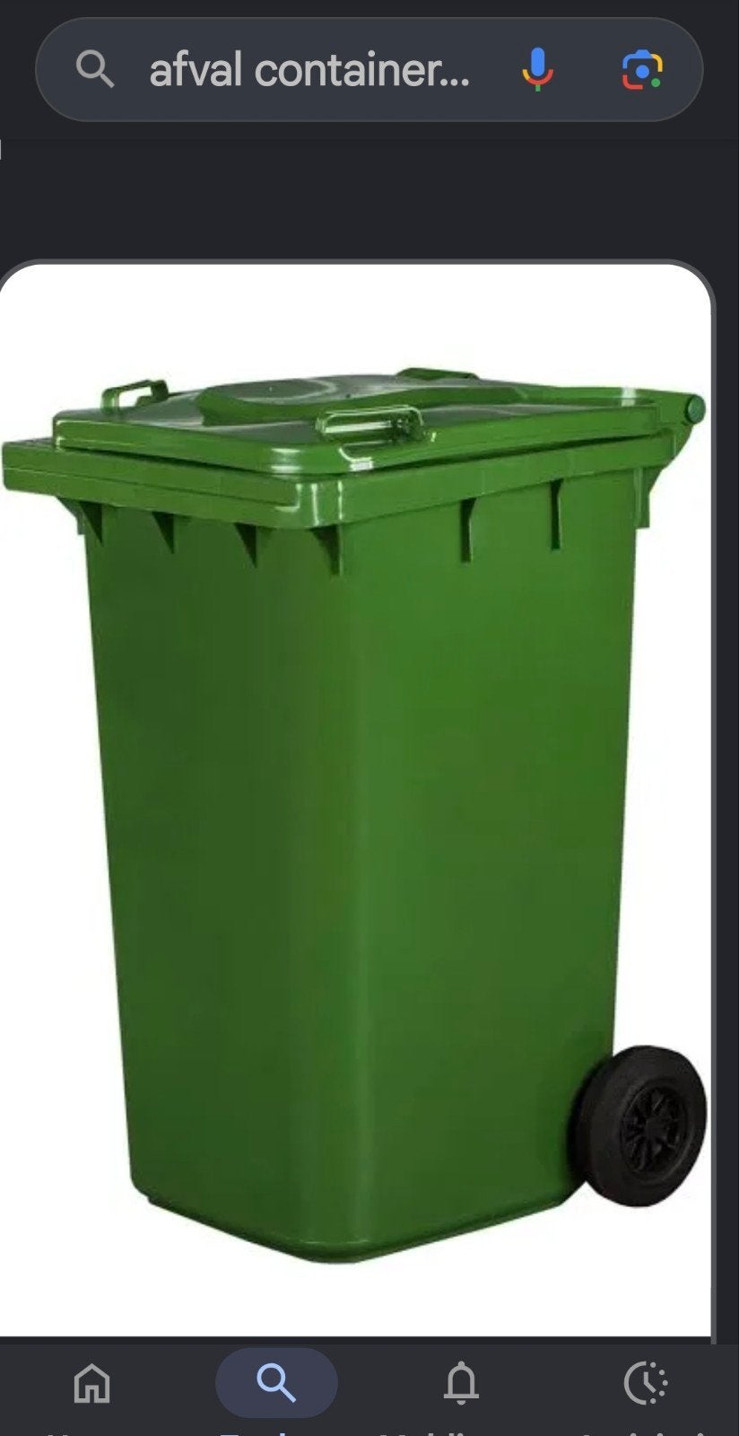 Container/kliko 240 liter groen, Ophalen, Zo goed als nieuw, Kunststof, Containerberging