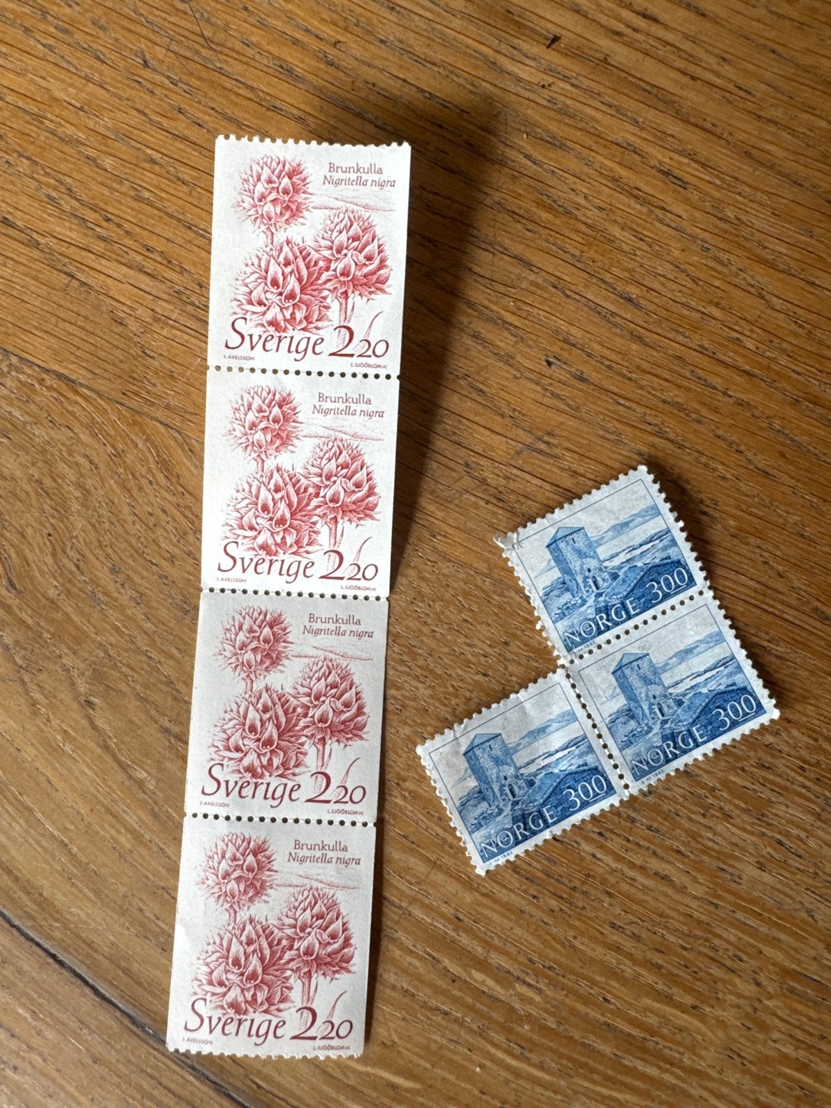 Zegels Zweden (Brunkulla) en Noorwegen (kasteel), Met stempel, Frankeerzegel, Ophalen of Verzenden, Postfris