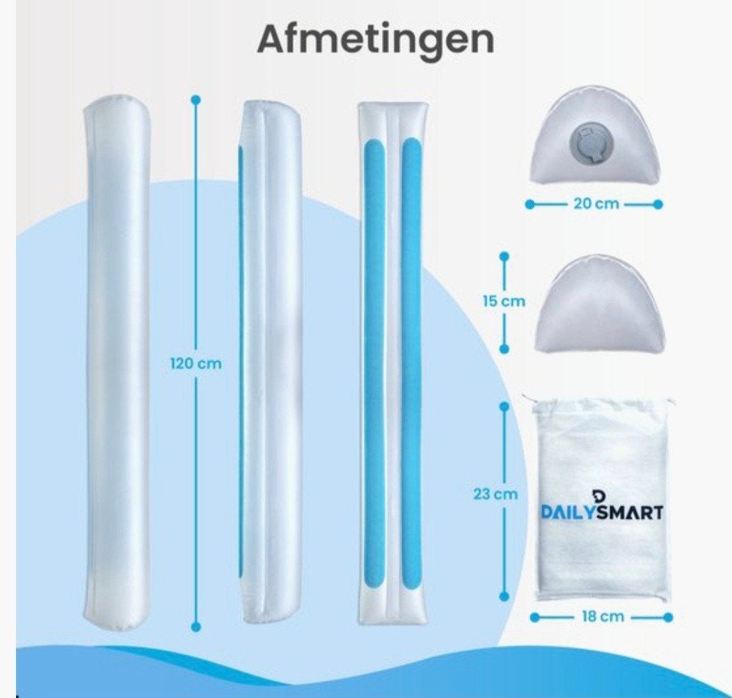 Opblaasbare Bedrand - 1x aanwezig- compact mee te nemen, Ophalen of Verzenden, Zo goed als nieuw, Minder dan 140 cm, Minder dan 70 cm