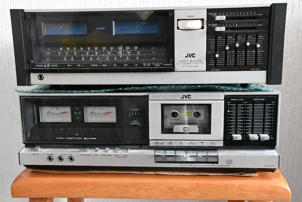 audio hifi met sony minidisk MJ520 zie foto's en lees tekst, Gebruikt, JVC, Ophalen of Verzenden, 60 tot 120 watt