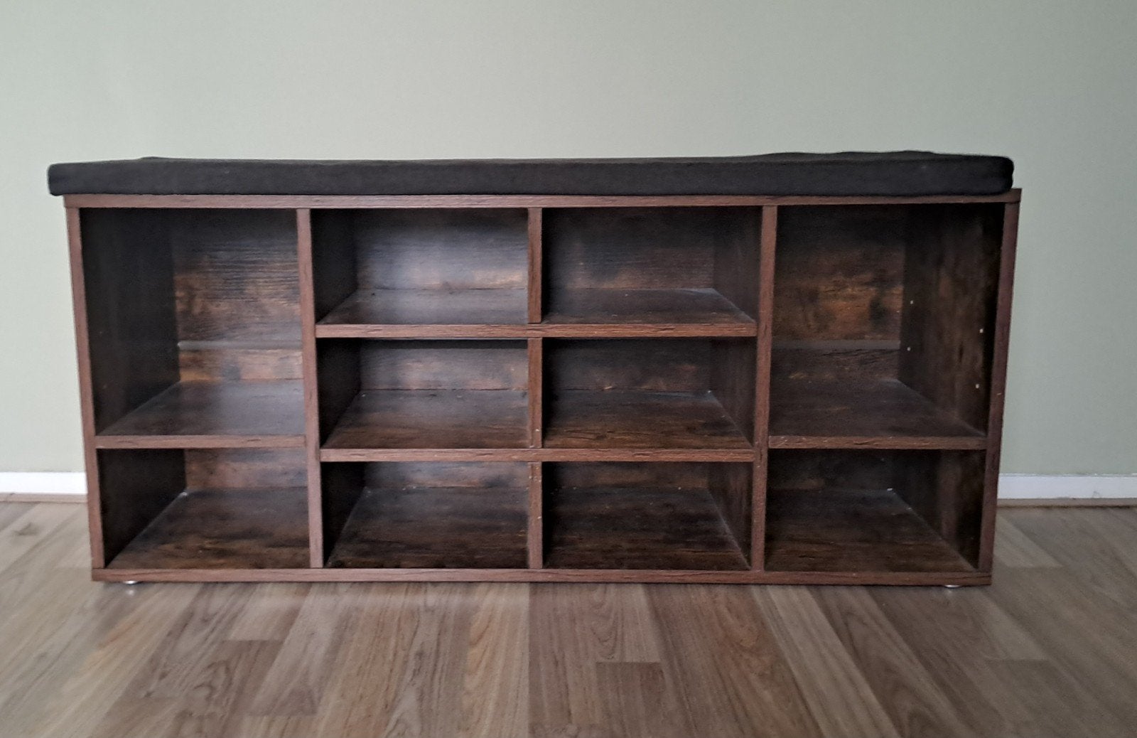 Schoenenkast bankje met schoenenvakken en kussen, Huis en Inrichting, Kasten | Schoenenkasten, Ophalen, Zo goed als nieuw, Modern industrieel