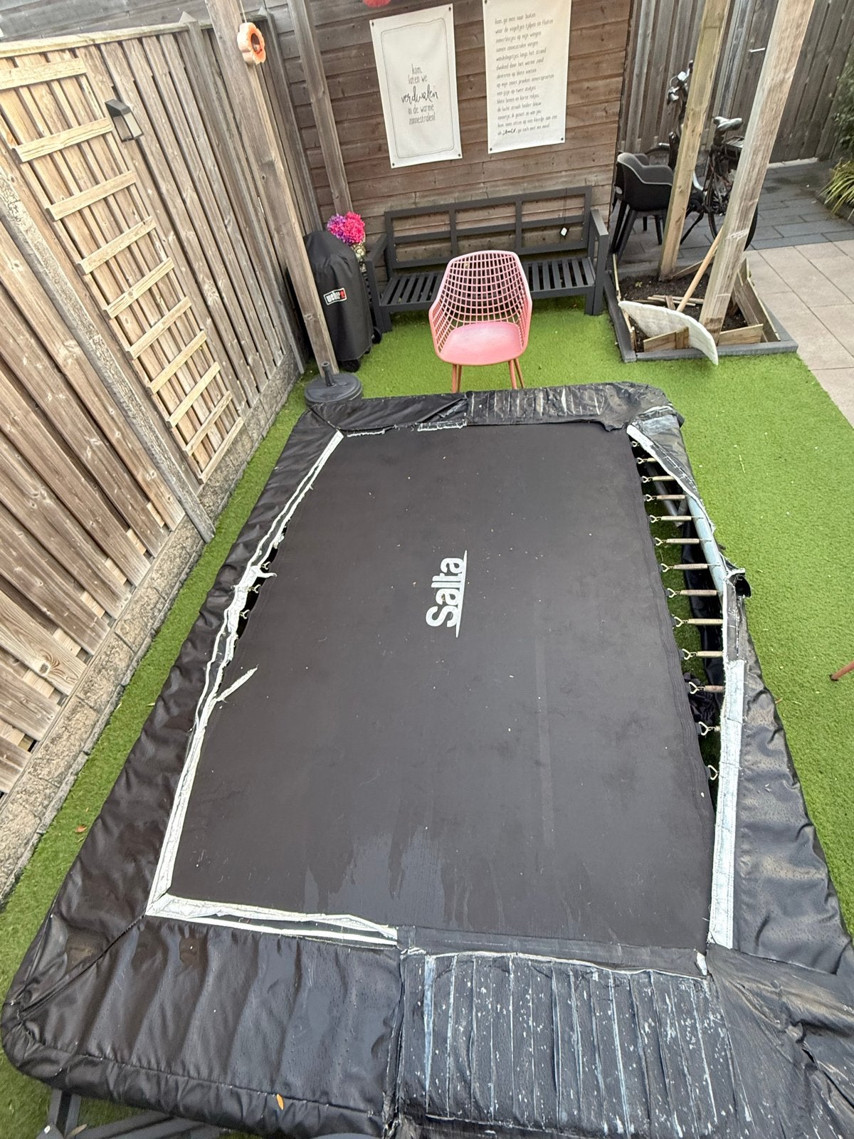 Salta inground trampoline - 214x305 cm, Ophalen, Gebruikt