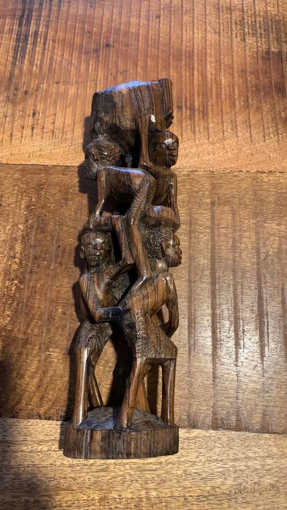 Afrikaans makonde ‘levensboom’ sculptuur, Ophalen of Verzenden, Handgemaakt, 20 - 50 cm, Hout