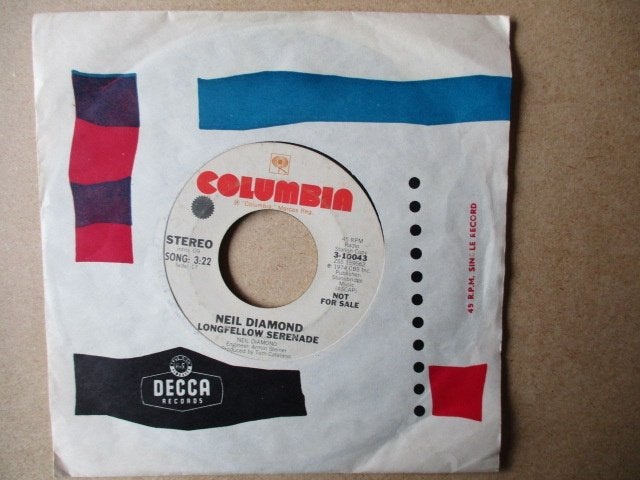 s5780 neil diamond - longfellow serenade, Ophalen, Gebruikt, 7 inch, Overige genres