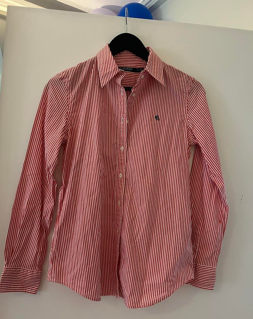 Ralph Lauren heren overhemd rood/wit streep, maat S, Ophalen of Verzenden, Nieuw, Rood