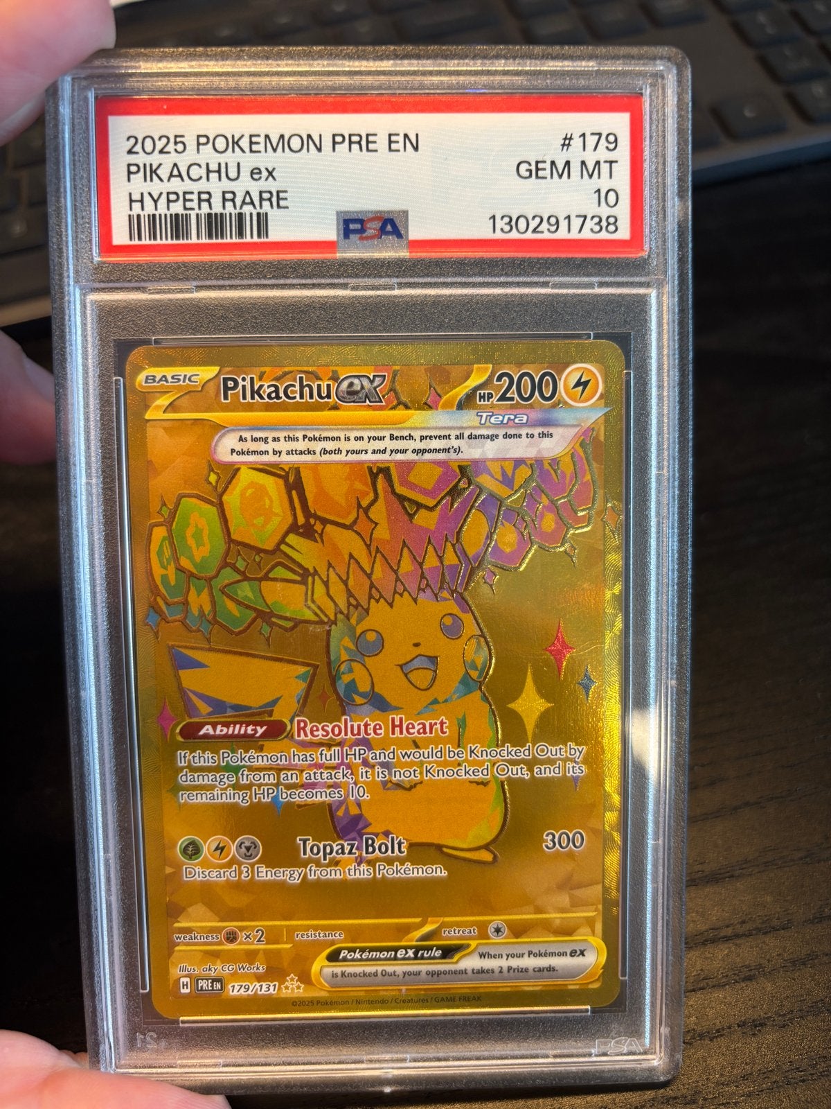 Pikachu ex Hyper Rare PSA 10 GEM MT - 2025 Pokemon Pre EN, Ophalen, Nieuw, Losse kaart