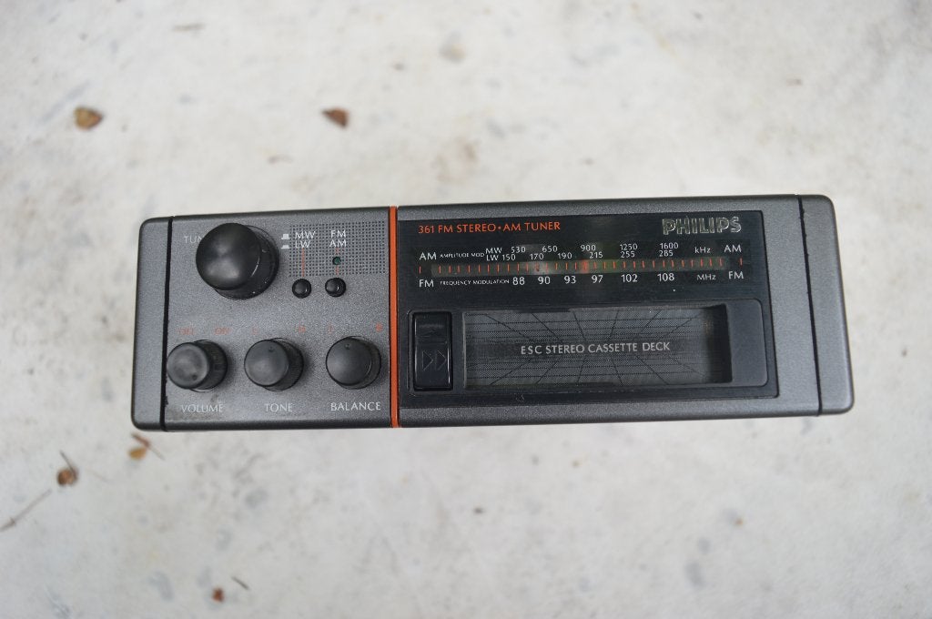Philips 361 FM Stereo AM Tuner Cassettedeck Autoradio, Ophalen of Verzenden, Gebruikt