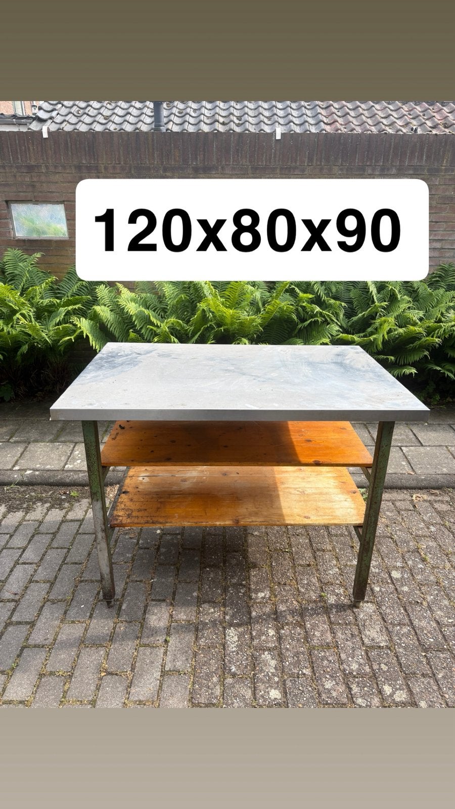 te koop  werkbank rvs blad, Doe-het-zelf en Verbouw, Werkbanken, Ophalen, 120 tot 170 cm