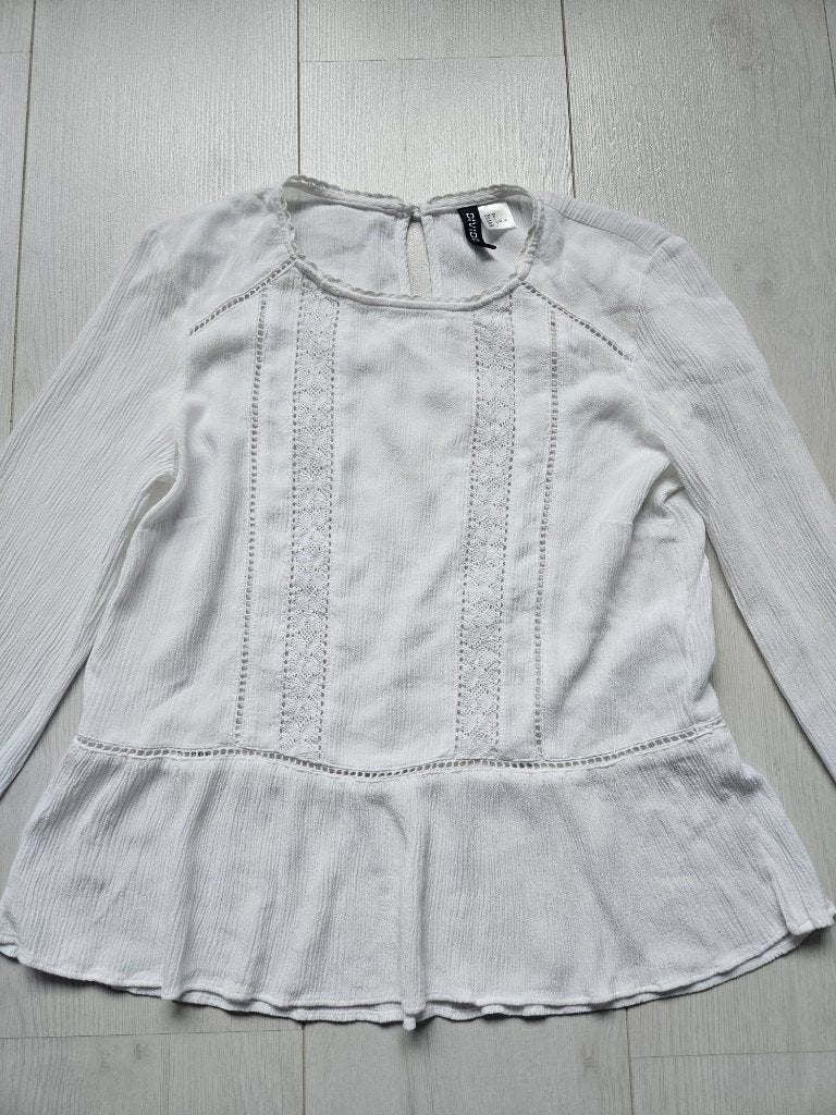 Witte H&M blouse Ibiza boho maat XXS-XS/32-34, H&M, Wit, Ophalen of Verzenden, Zo goed als nieuw