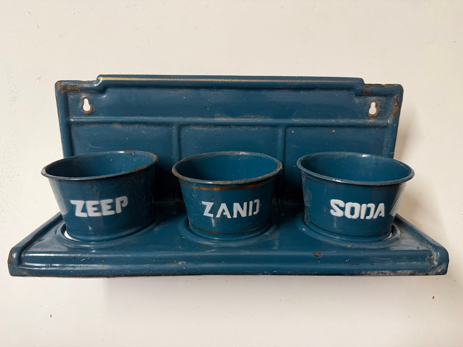 Vintage antiek Bakjes Zeep, Zand, Soda, Antiek en Kunst, Antiek | Emaille, Ophalen