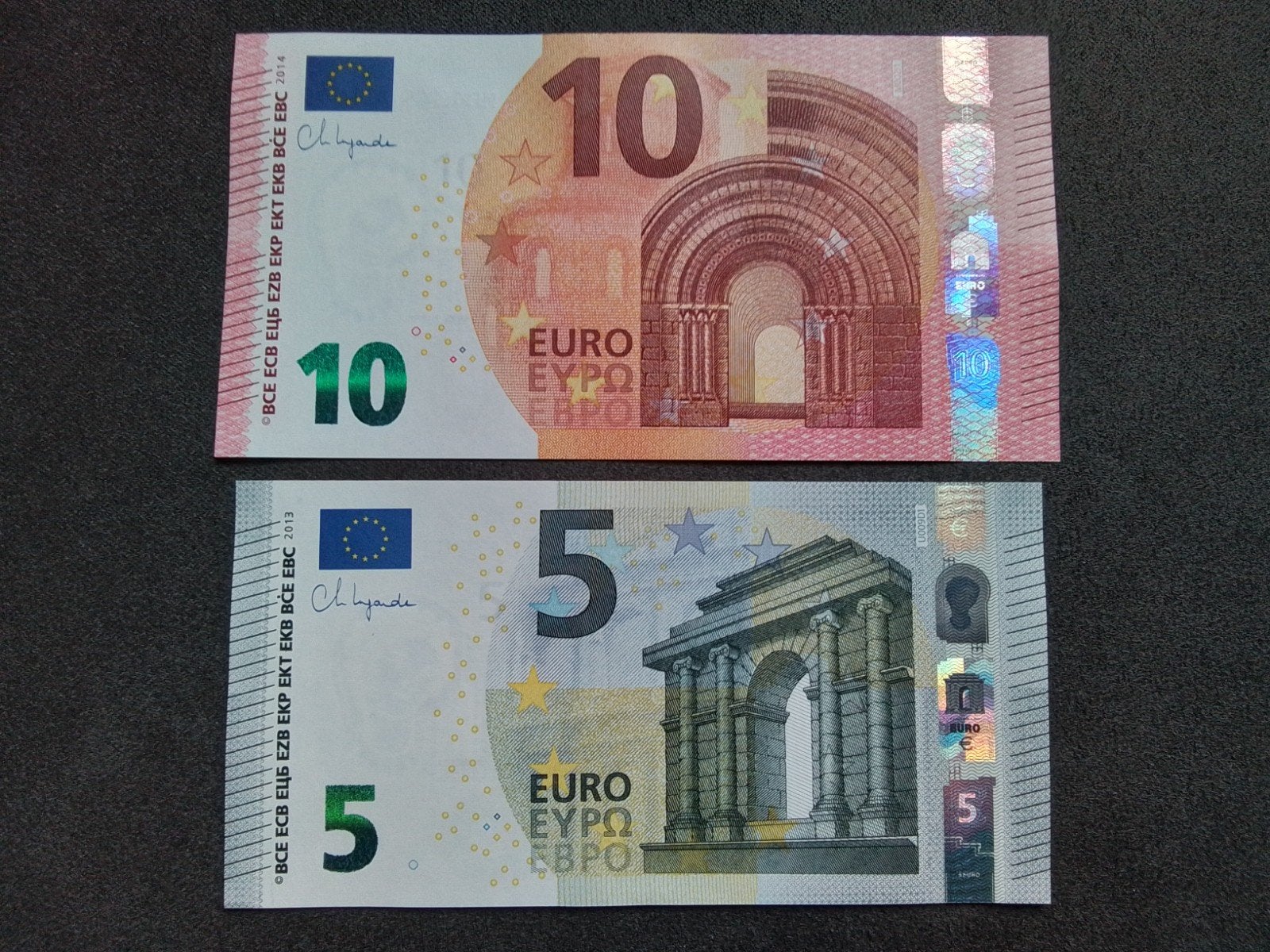 5 eurobiljet 2013 UNC 10 eurobiljet 2014 UNC code U009d1, Postzegels en Munten, Bankbiljetten | Europa | Eurobiljetten, Ophalen of Verzenden