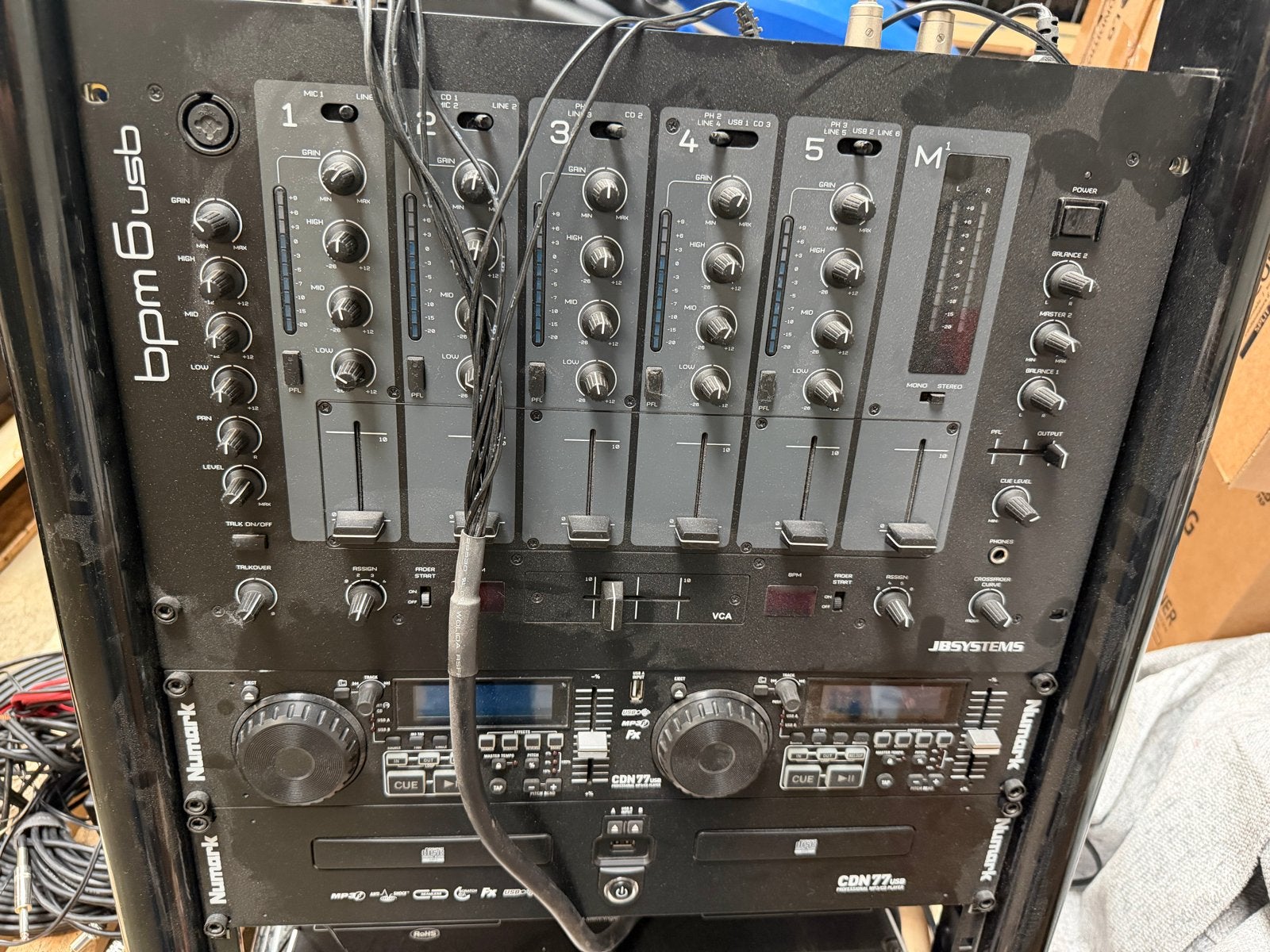Complete DJ-set: JB Systems BPM 6 USB mixer & Numark CDN77, Ophalen, Gebruikt, Dj-set, Overige merken