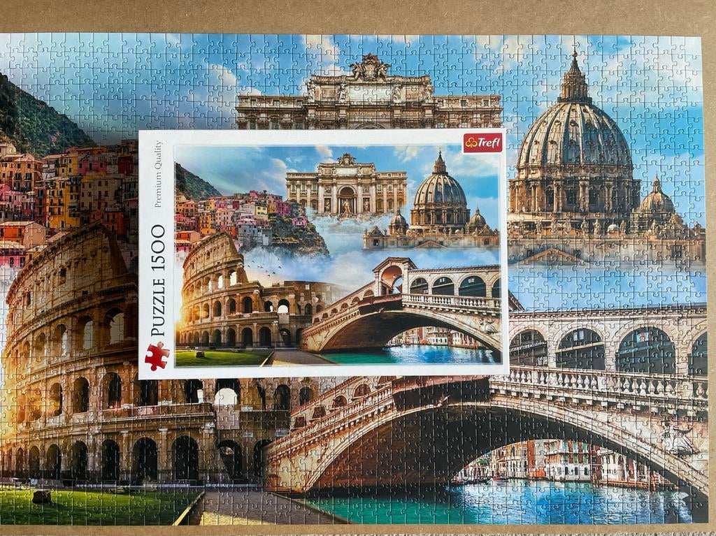 Set van 4 complete legpuzzels: Jumbo, Hema, Anton Pieck, Hobby en Vrije tijd, Ophalen of Verzenden, 500 t/m 1500 stukjes, Zo goed als nieuw